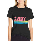 AVERY Name Personalized Cute Idea Groovy Women AVERY  Summer-ready Fabric T-Shirt