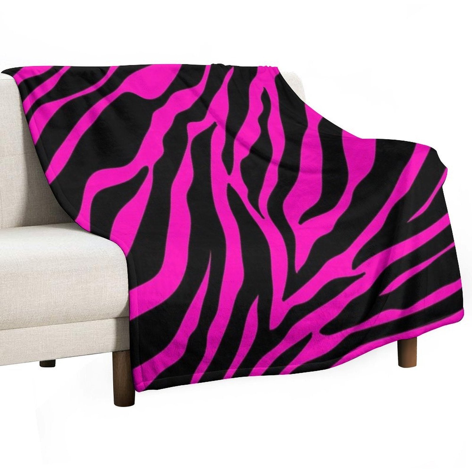 Pink Zebra Multi-functional Throw Blanket