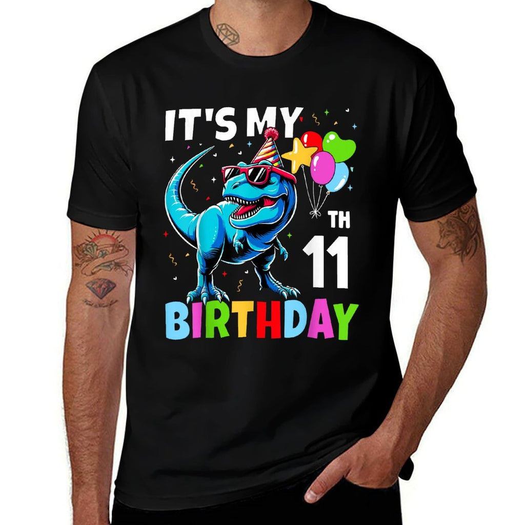 11th Birthday For Boys 11yr 11 Year Old Dinosaur T-Rex  Eco-friendly Material T-Shirt