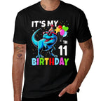 11th Birthday For Boys 11yr 11 Year Old Dinosaur T-Rex  Eco-friendly Material T-Shirt