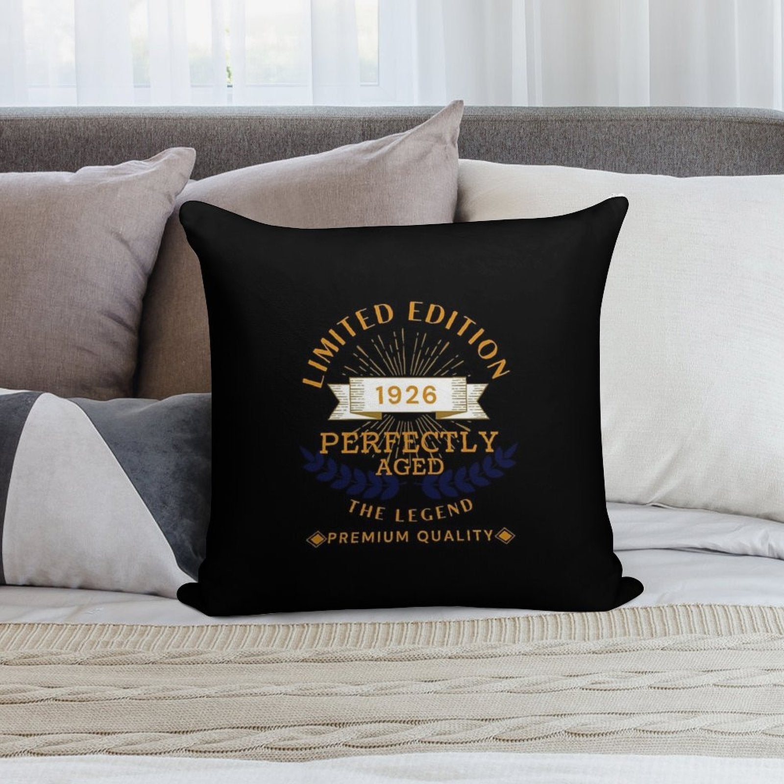 95th Birthday Legend Soft Shrink-Resistant Throw Pillow