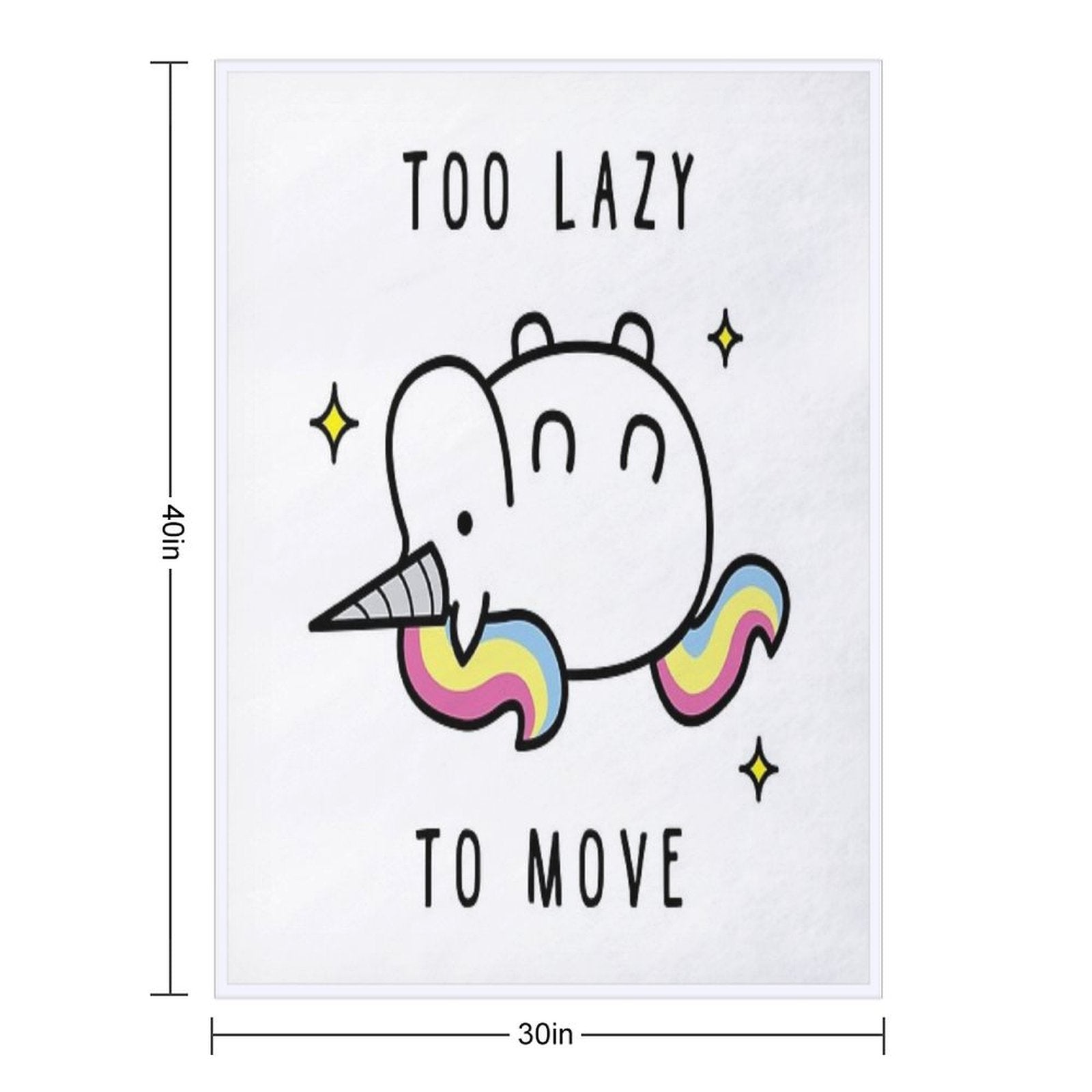 Too Lazy To Move Unicorn T-Shirt Versatility Throw Blanket