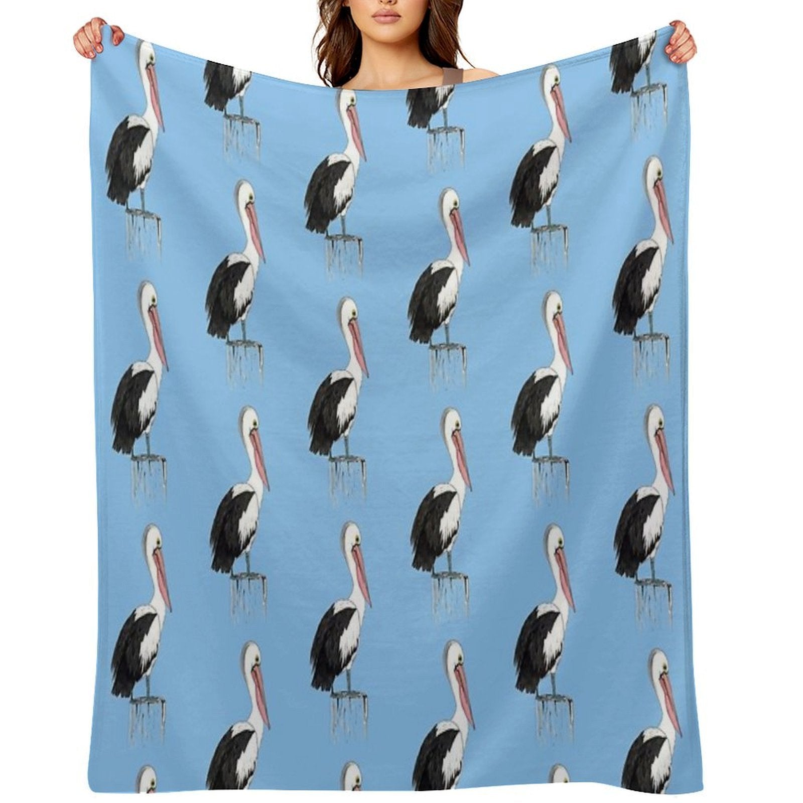 Australian Pelican Travel-friendly Throw Blanket