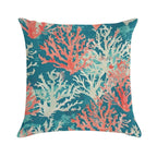 Teal Coral Reef Pattern Soft Multiple Sizes Throw Pillow