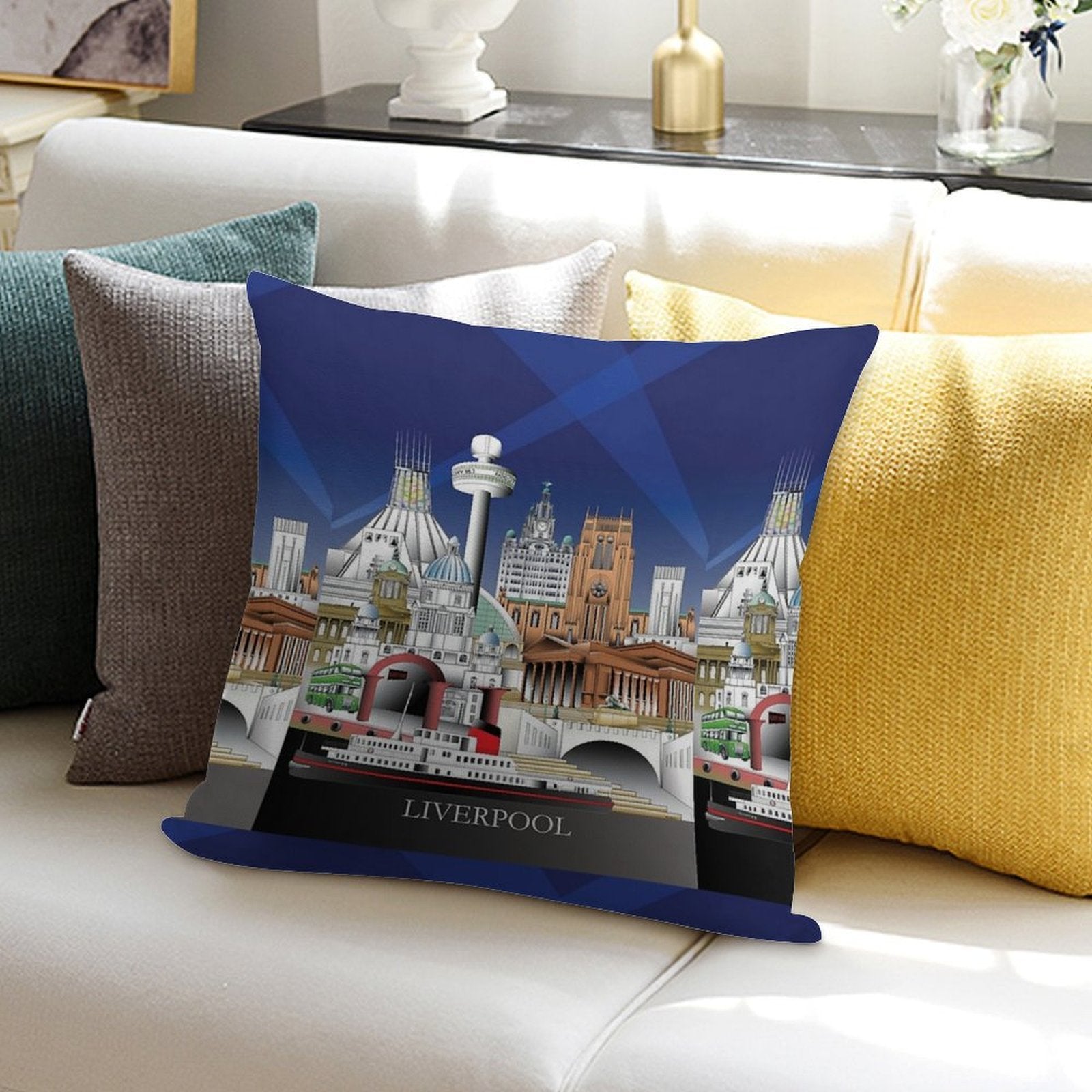 Liverpool City UK Soft Style Accent Throw Pillow