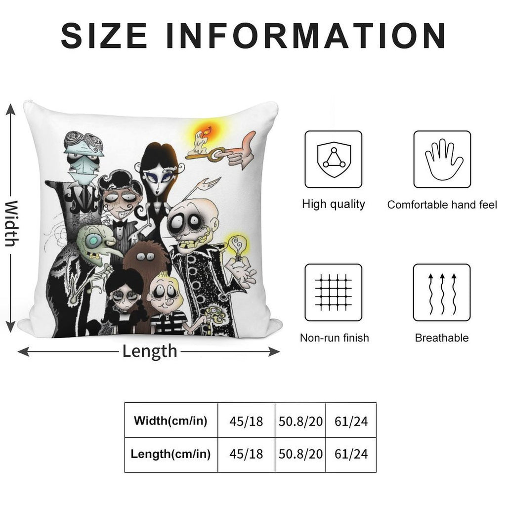 The Addams Family Portrait Soft Gift Ready Throw Pillow