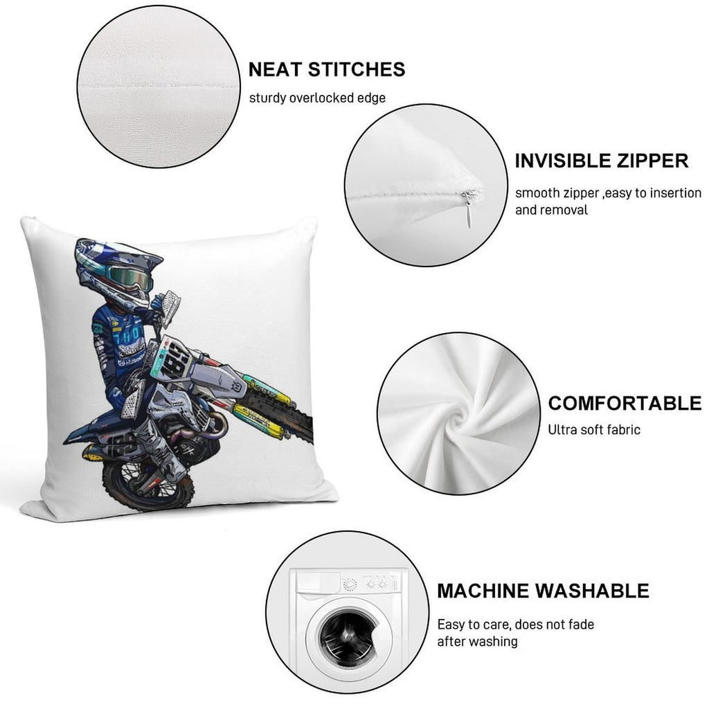 Dirt Bike Studios Collection 189 Soft Durable Construction Throw Pillow