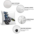 Dirt Bike Studios Collection 189 Soft Durable Construction Throw Pillow