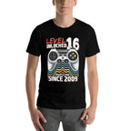 16th Birthday Boy Level 16 Gamer 16 Year Video Game Party  Graphic-printed T-Shirt