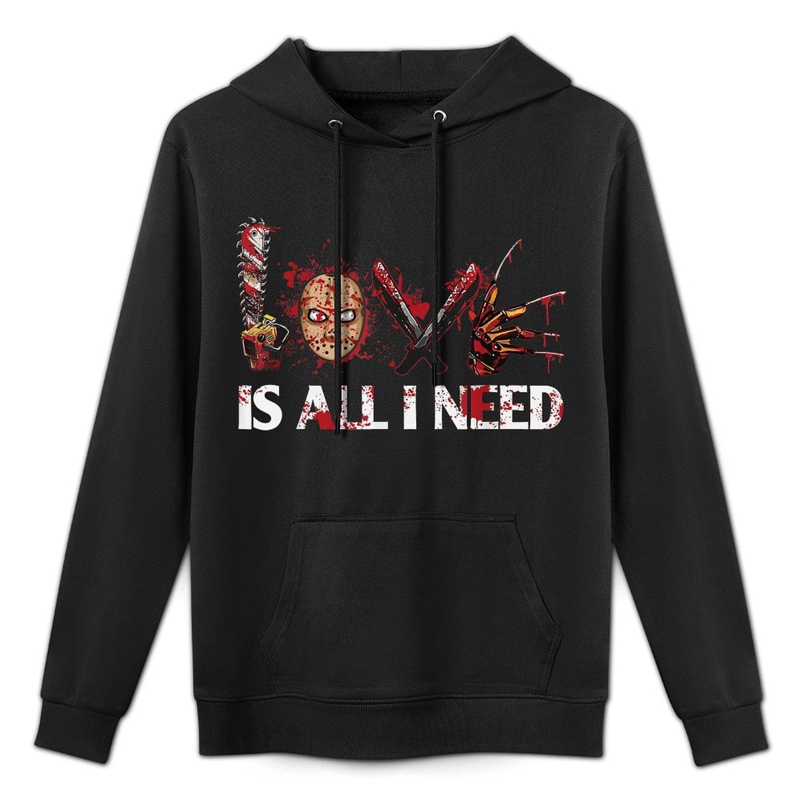 Love Retro All I Funny Need Halloween Scary Horror Movies Breathable Fabric Hoodie