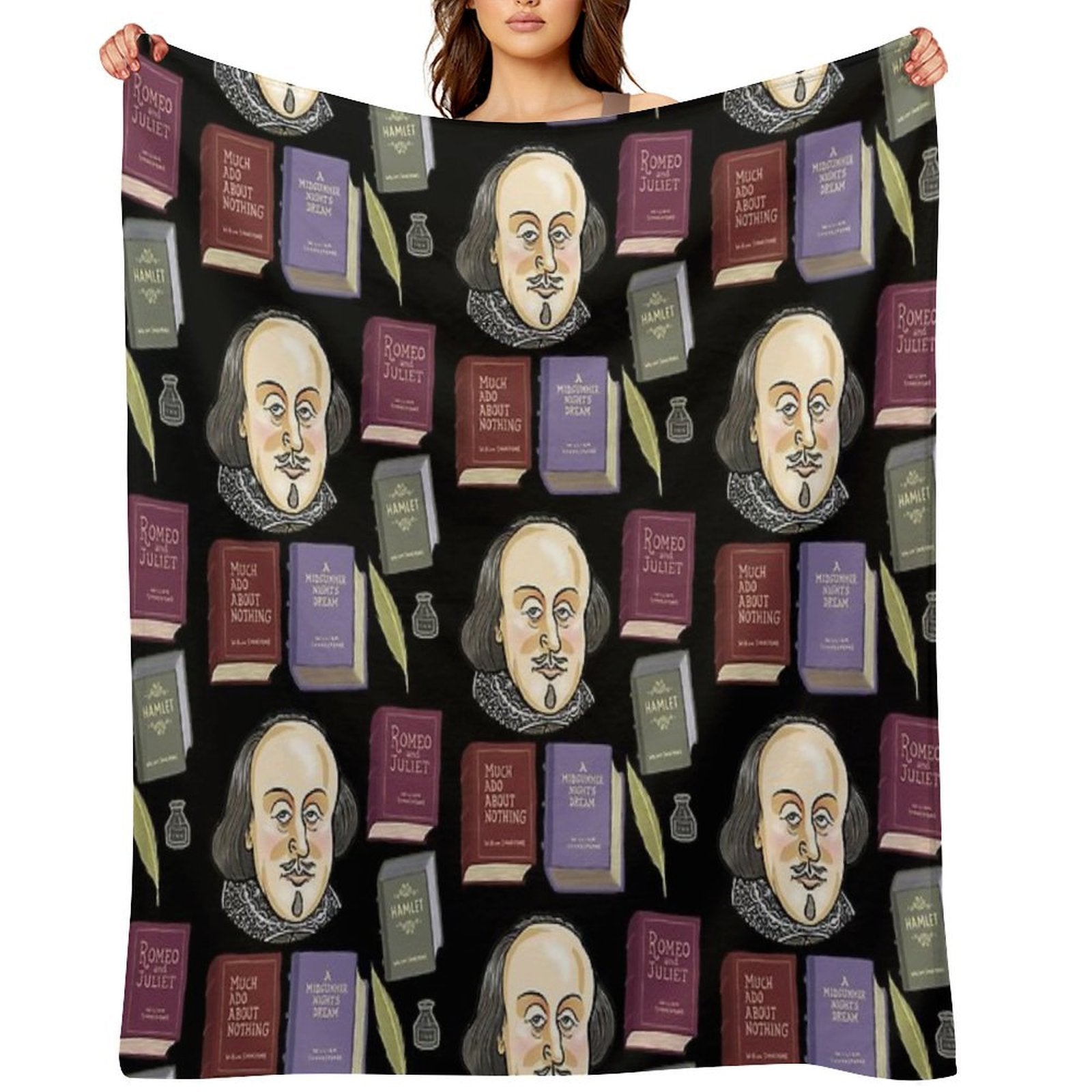 William Shakespeare Gift-ready Throw Blanket