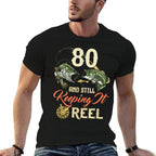 80 And Still Keeping It Reel 80 Birthday Fishing 80th BDay  Slim-fit Cut T-Shirt