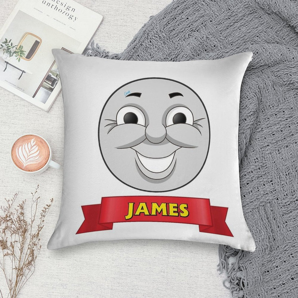 James (name Ribbon) Soft Skin-Friendly Throw Pillow