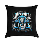 Roar With Heart Detroit Lions Graphic Soft Washable Throw Pillow