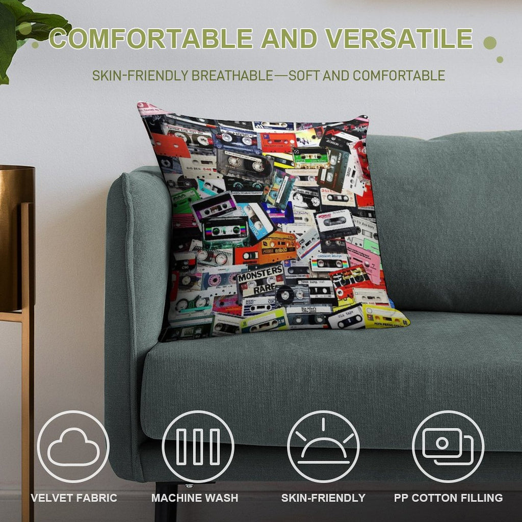 Cassette Tape Soft Ultra-Soft Texture Throw Pillow