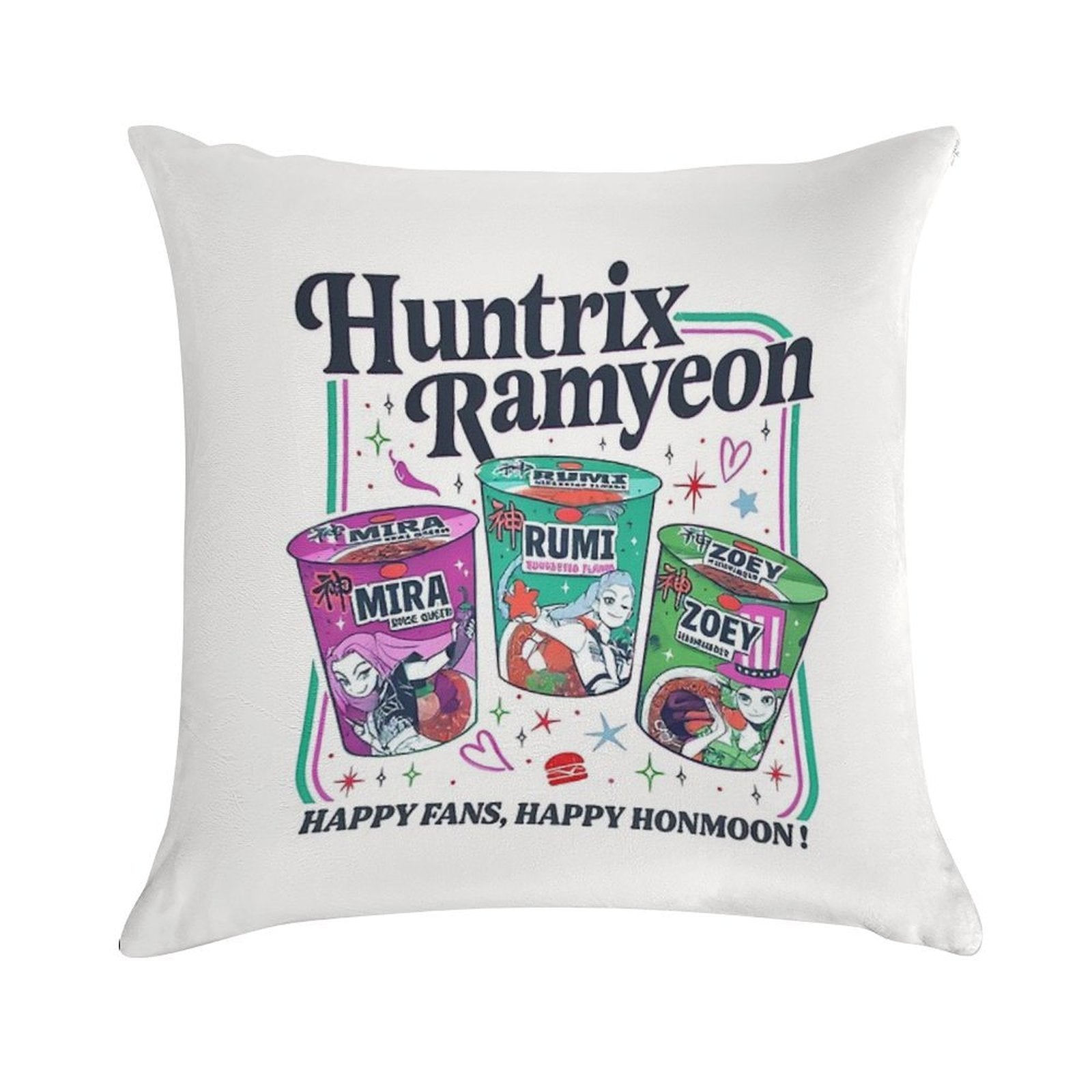 Huntrix Ramyeon Soft Easy Maintenance Throw Pillow
