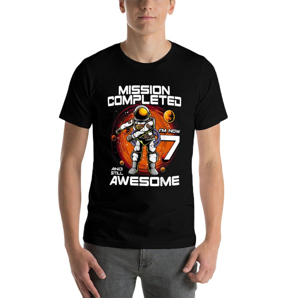 7th Birthday Astronaut 7 Years Old Outer Space Birthday  Vintage-inspired T-Shirt