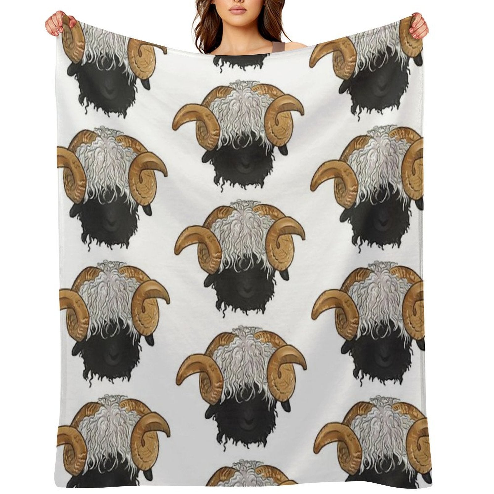 Valais Blacknose Sheep Wrinkle-free Throw Blanket