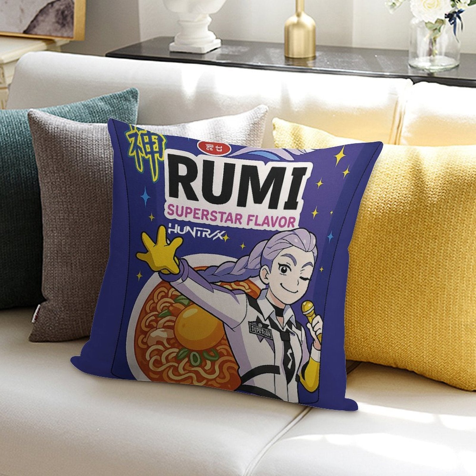Rumi Ramen Flavor Soft High-Density Material Throw Pillow
