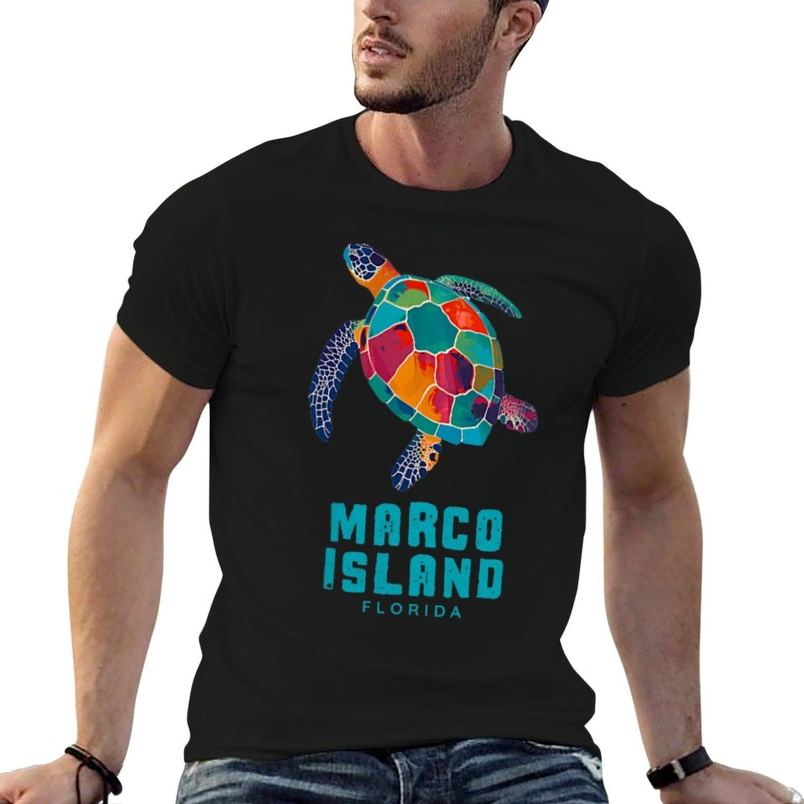 Marco Island Florida Sea Turtle Beach Vacation Retro Vintage  Moisture-wicking T-Shirt