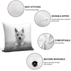 Little Blue The Westie Soft Luxury Feel Throw Pillow