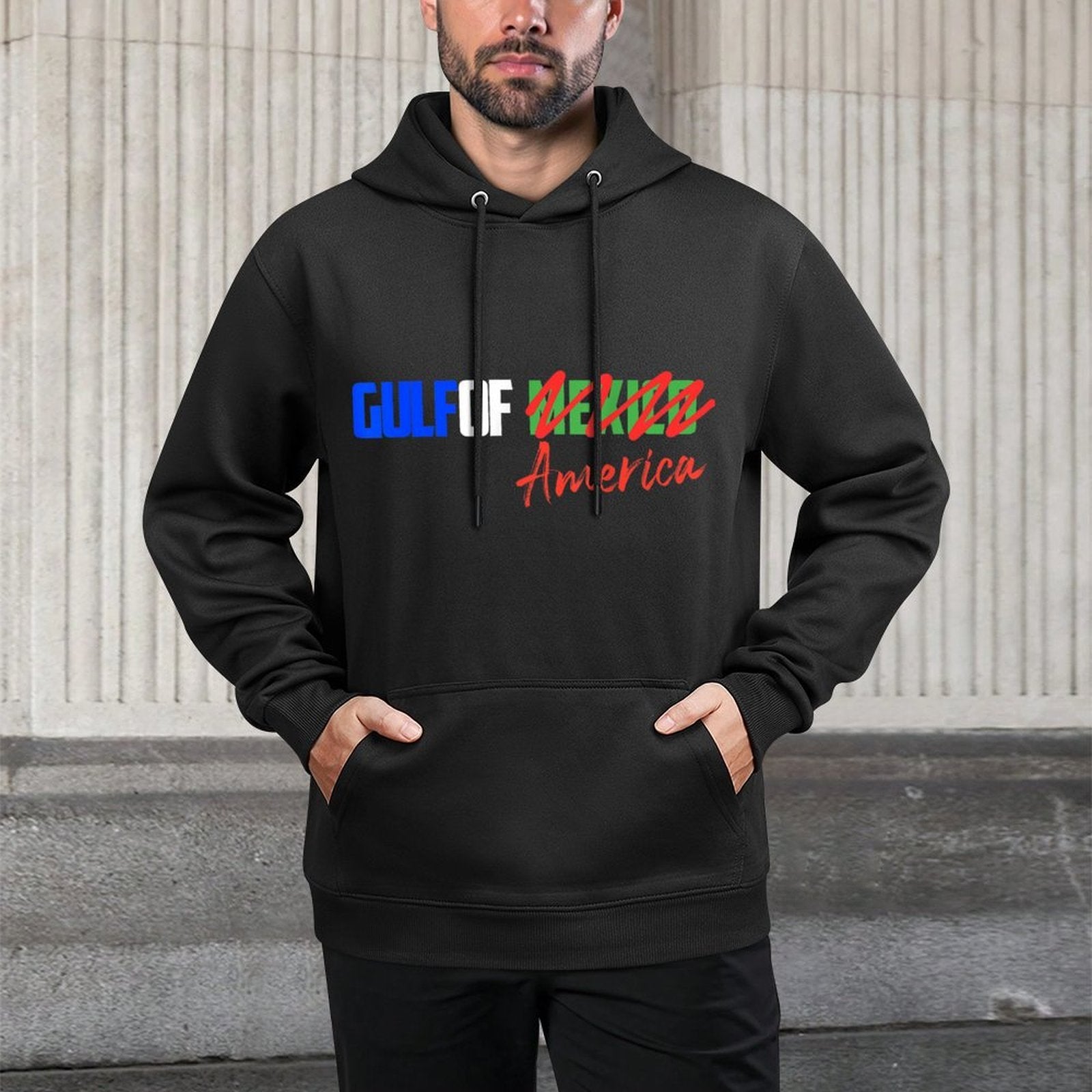 Gulf Of USA America  United States Of America Patriotic Moisture-Wicking Hoodie