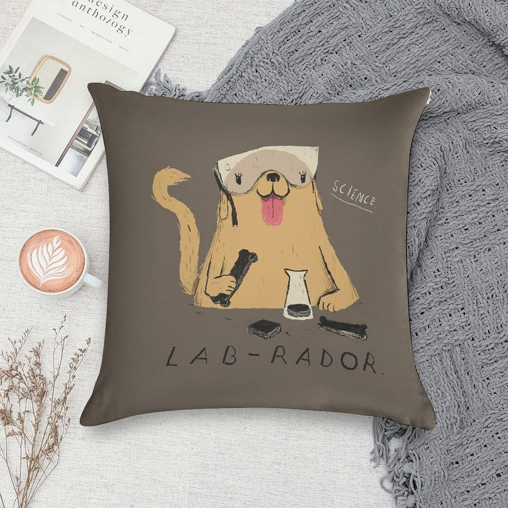 Lab-rador Soft Shrink-Resistant Throw Pillow