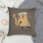 Lab-rador Soft Shrink-Resistant Throw Pillow