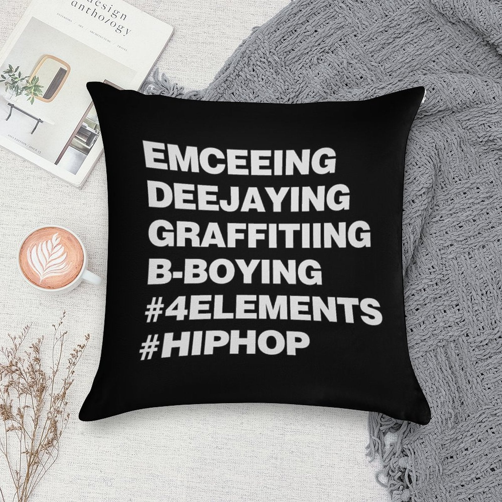 The Four Elements of Hip Hop Soft Gift Ready Throw Pillow