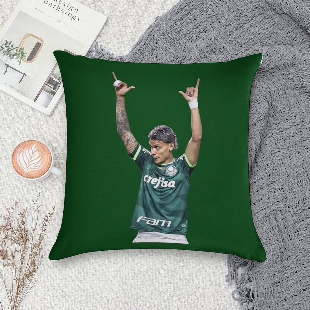 Richard Ríos Palmeiras Soft Hidden Zipper Throw Pillow
