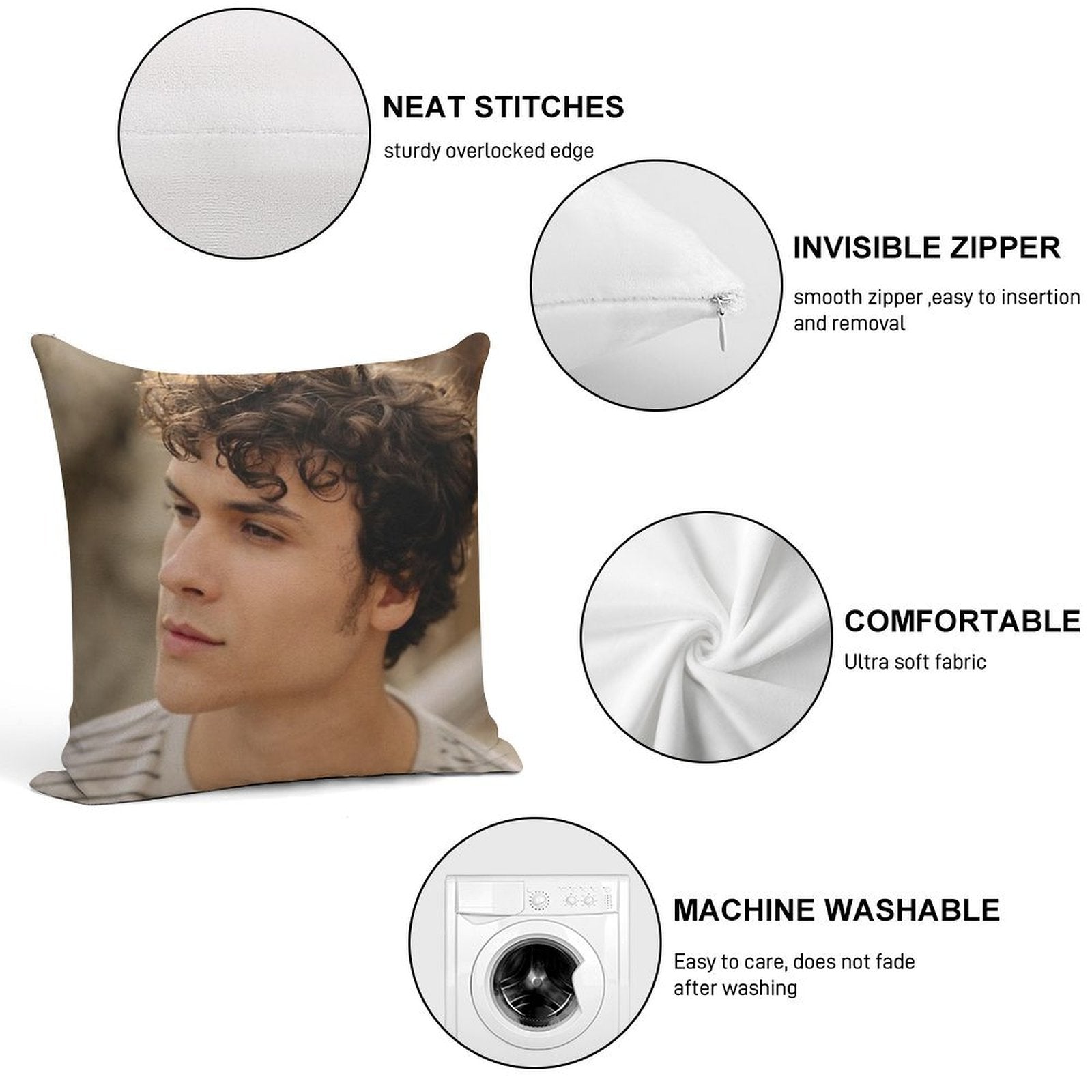 Benjamin Wadsworth Actor Soft Multiple Sizes Throw Pillow