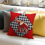 Red Elephant Diamond Soft Shrink-Resistant Throw Pillow
