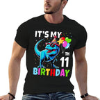 11th Birthday For Boys 11yr 11 Year Old Dinosaur T-Rex  Eco-friendly Material T-Shirt