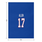 Josh Allen Buffalo Bills Jersey Number Premium Throw Blanket