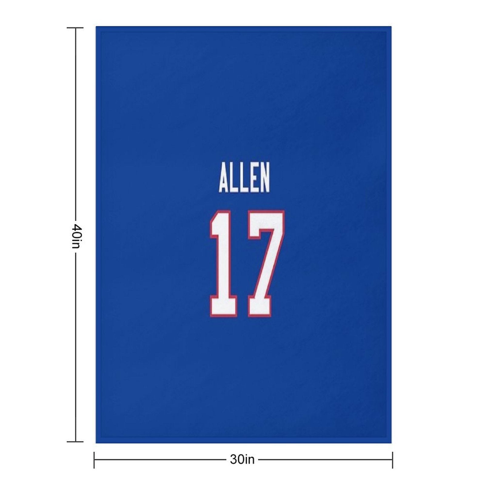 Josh Allen Buffalo Bills Jersey Number Premium Throw Blanket