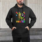Two Rex 2nd Birthday Gift Second Dinosaur 2 Year Old Easy Care Hoodie