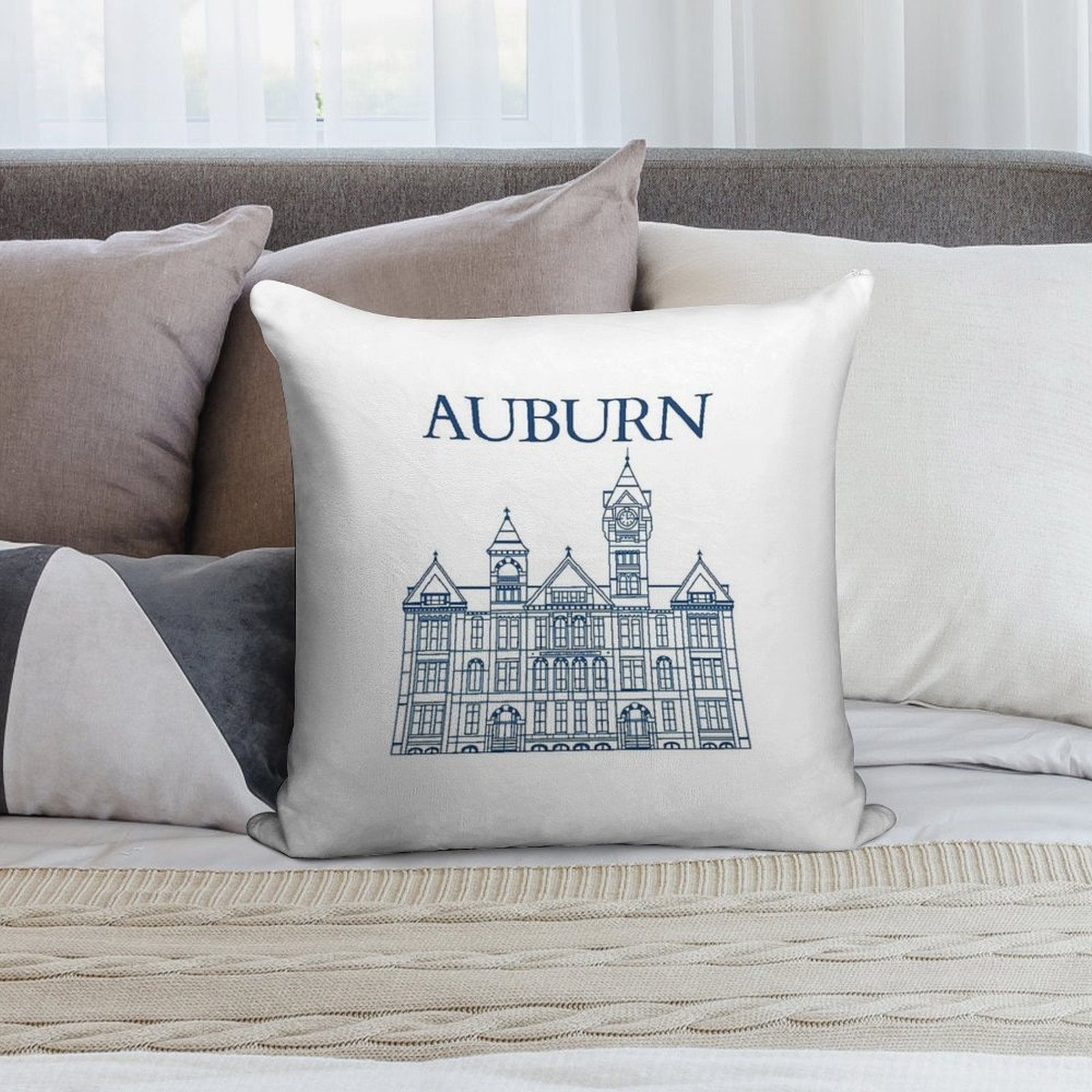 Samford Hall Soft Decorative Cover Throw Pillow
