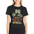80 And Still Keeping It Reel 80 Birthday Fishing 80th BDay  Slim-fit Cut T-Shirt