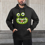Funny Green Big Mouth Monster Easy Halloween Costume Durable Construction Hoodie