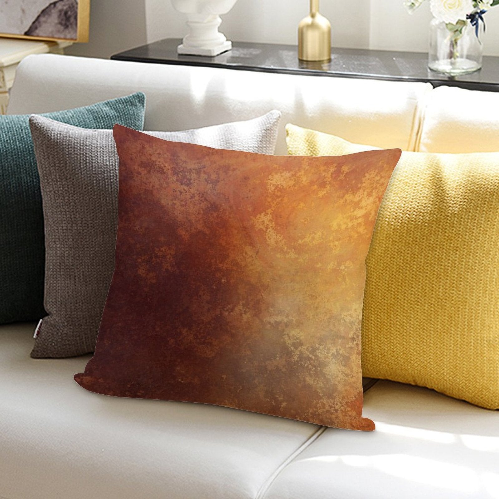 Vintage Rust Soft Style Accent Throw Pillow