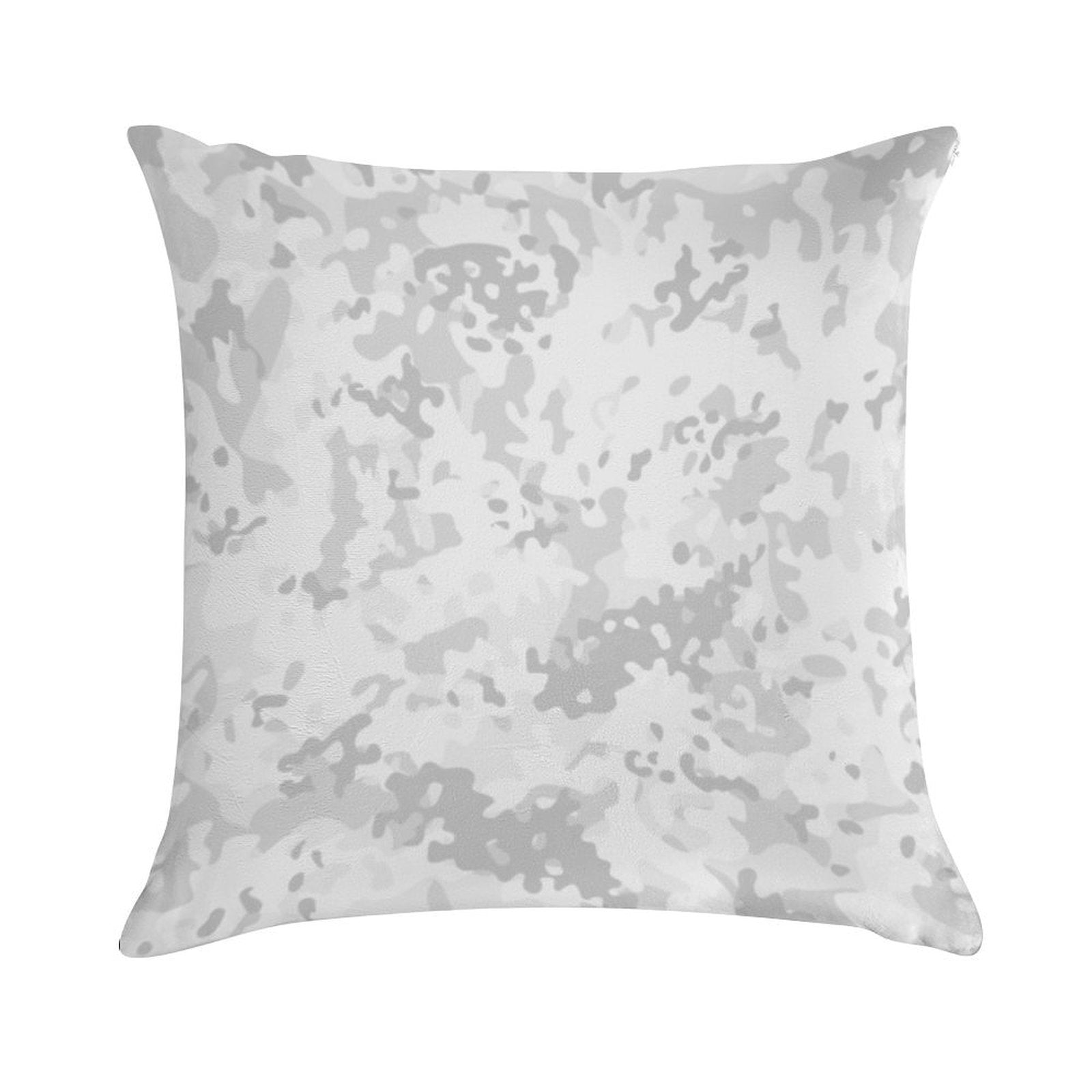 Camouflage Grey White Winter Camo Soft Warmth Comfort Throw Pillow
