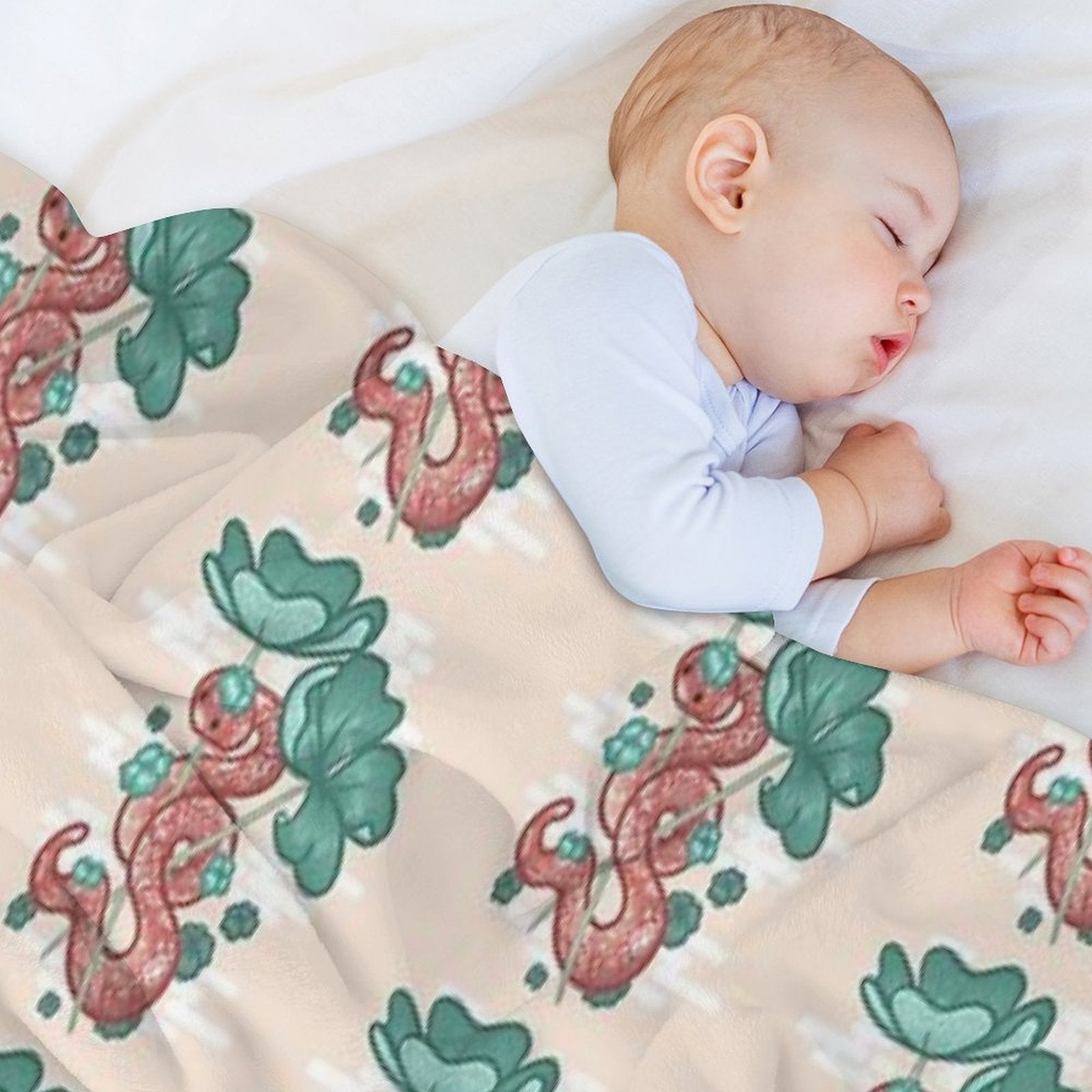 Red Snake Surrounded by The Clover Leaf Comfort Throw Blanket