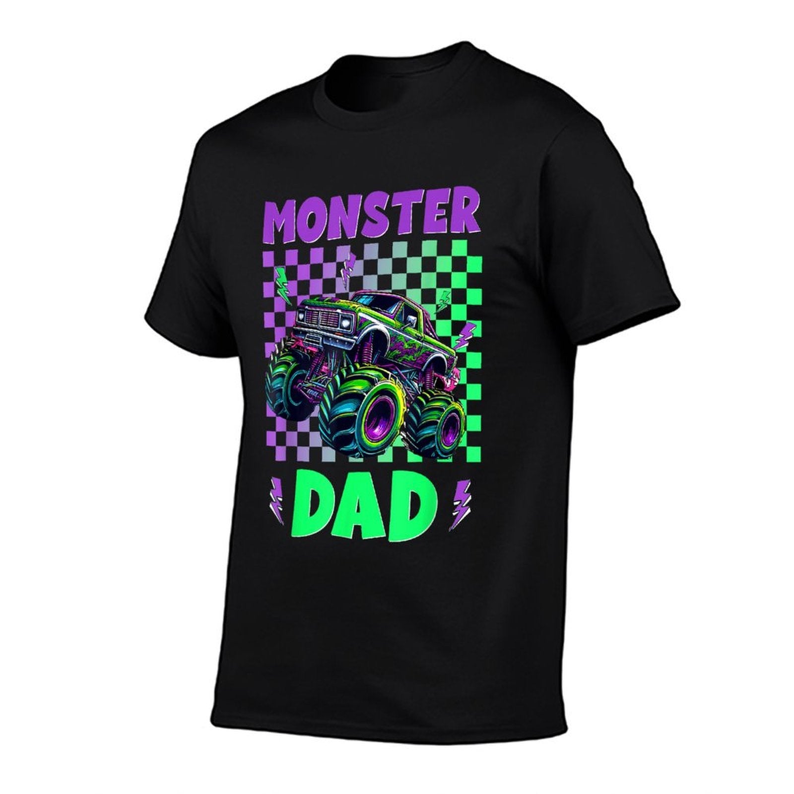 Monster Truck Dad Of Birthday Boy Family Matching Party  Rolled Sleeves T-Shirt