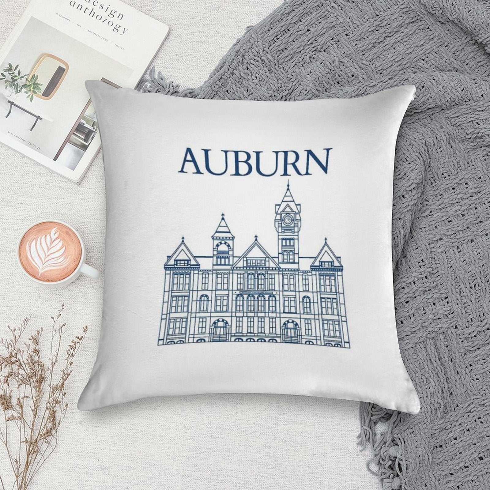 Samford Hall Soft Decorative Cover Throw Pillow