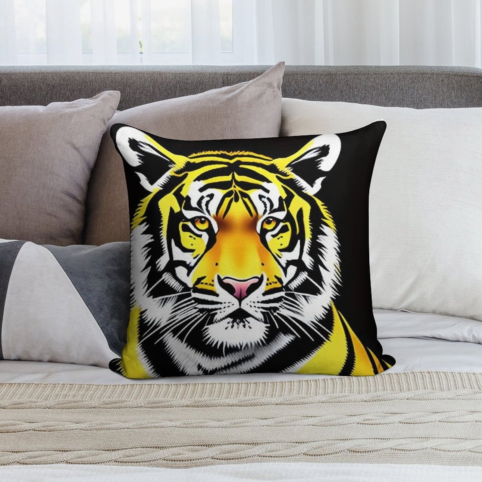 The Tiger Soft Reinforced Edging Throw Pillow