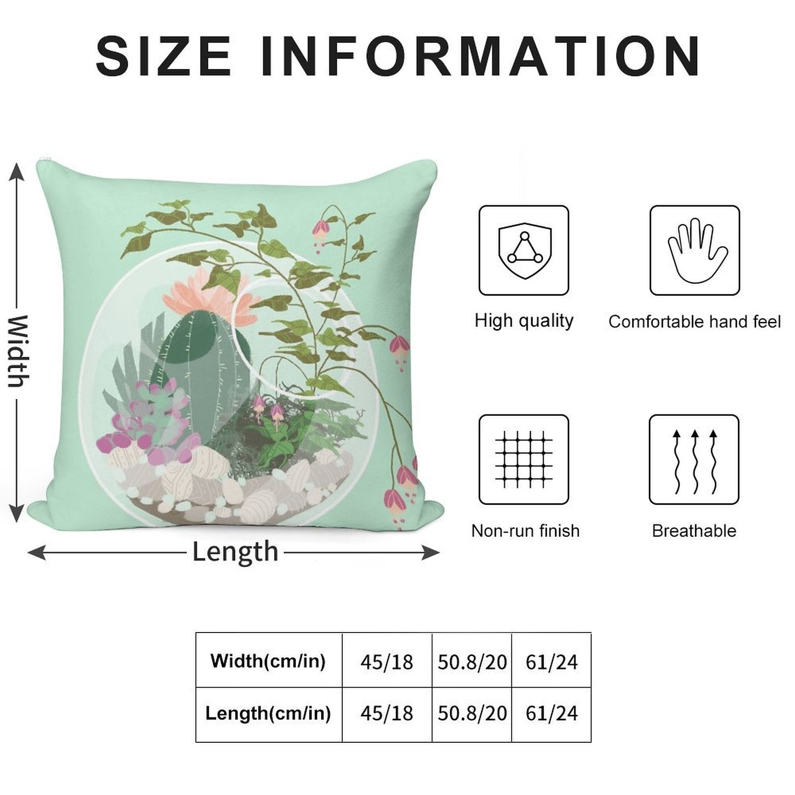 Round Terrarium Soft Home Decor Throw Pillow