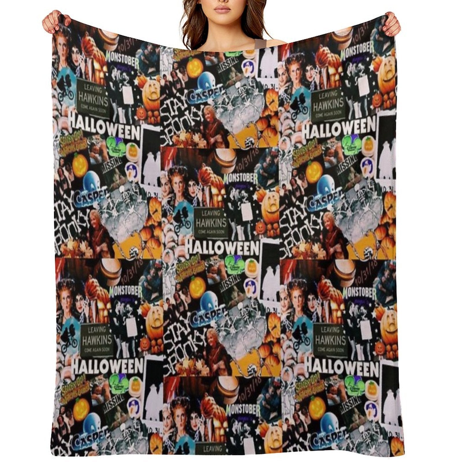 Halloween Collage Durable Throw Blanket