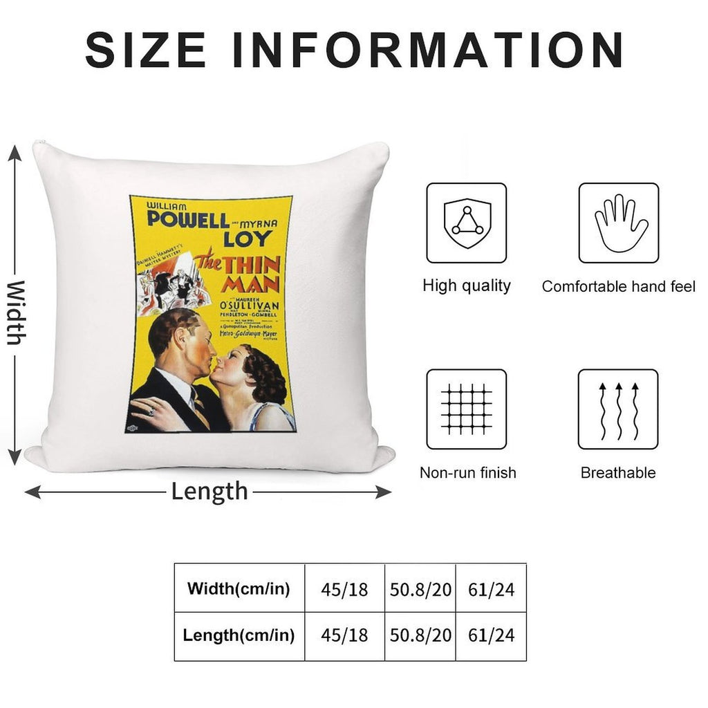 Retro Movie Art - The Thin Man Soft High-Density Material Throw Pillow