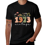 50 Years Old Vintage 1973 50th Birthday Wildflower Women  Tagless Design T-Shirt