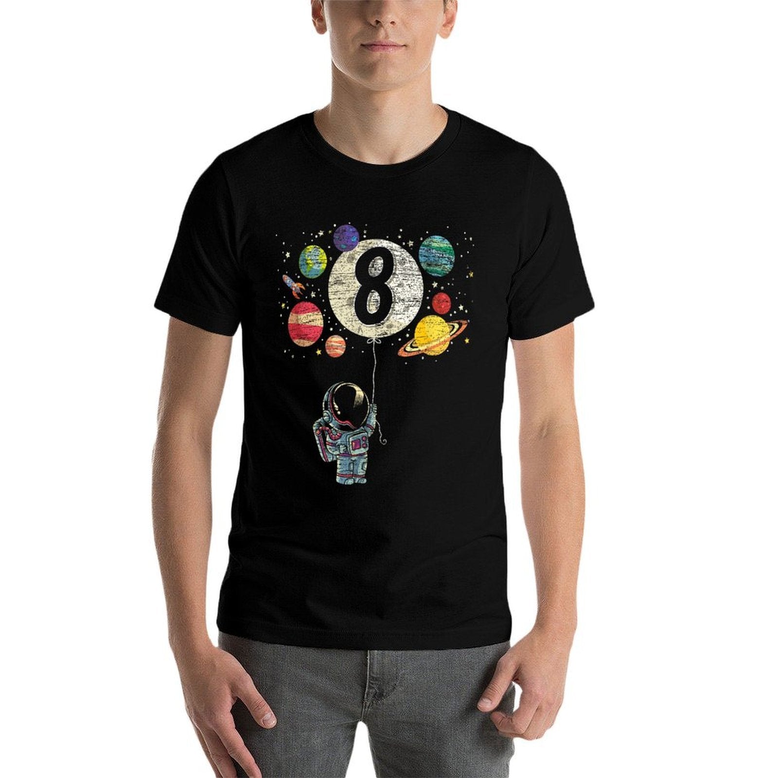 8 Years Old Birthday Boy Gifts Astronaut 8th Birthday  Quick-drying T-Shirt